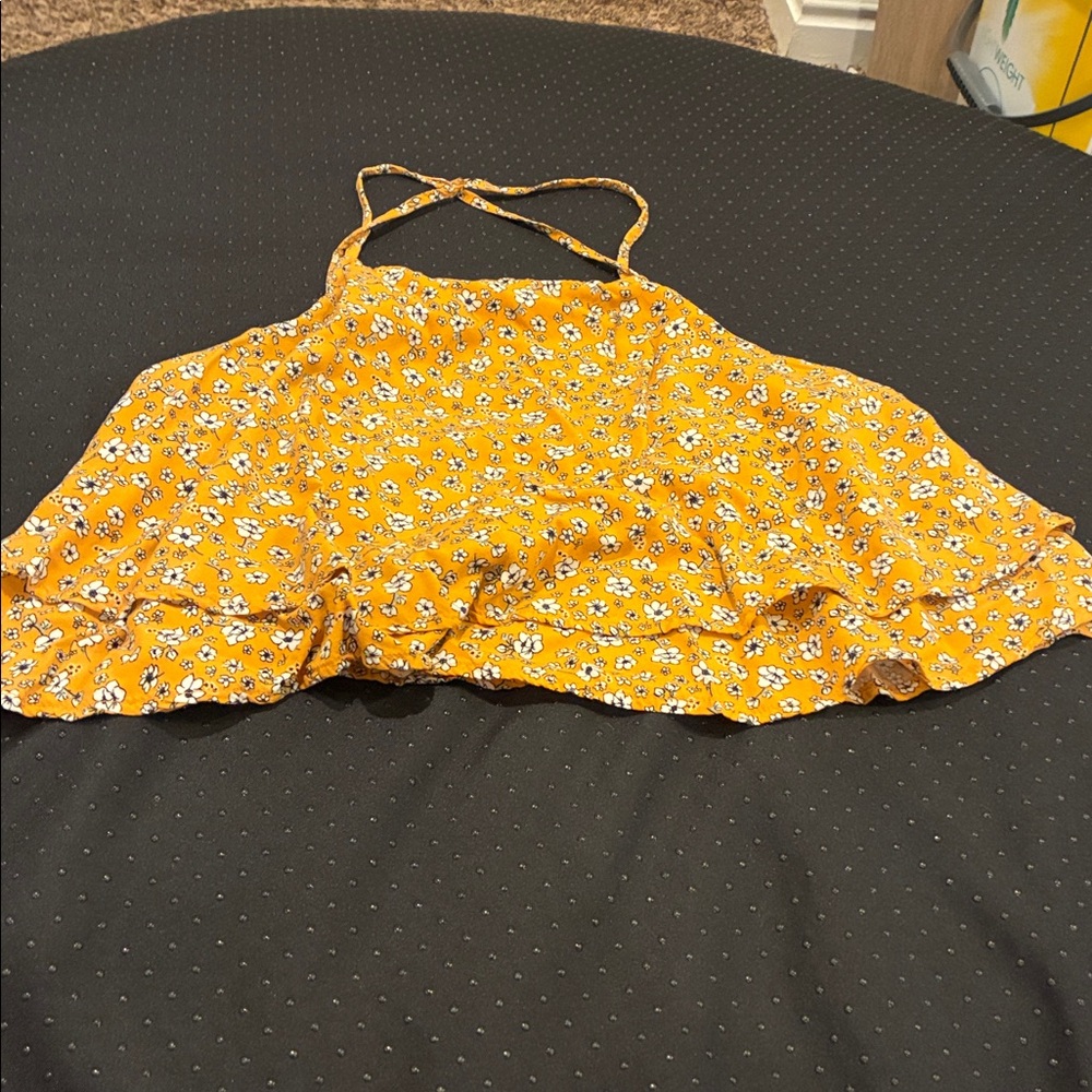 Forever 21 Mustard Floral Top